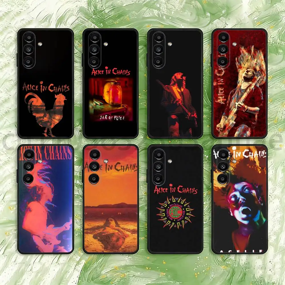 Band Alice In Chains Phone Case For Samsung S25,24,21,22,23,S30,Ultra,S20,Plus,Fe,Lite,Note,S10,S9,Black Soft Shell