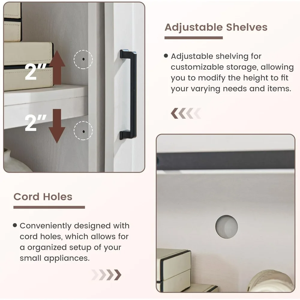 حامل تلفزيون مزرعة ريفية لأجهزة التلفاز مقاس 80 بوصة، مركز ترفيه كبير مع مساحة تخزين، وحدة تحكم تلفزيون لغرفة النوم وغرفة المعيشة، شركة Media Co #6