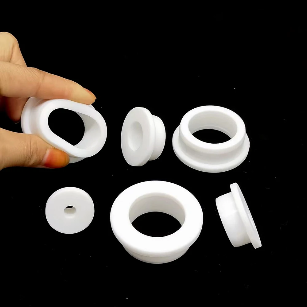 30Mm-201Mm Màu Đen/Trắng Cao Su Silicone Grommet Lỗ Cắm Đầu Mút Bung T Loại Cắm Dây dây Cáp Bảo Vệ Bush Cói Gioăng