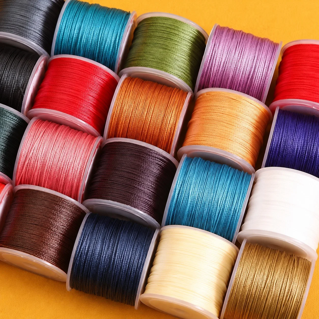 Waxed Round Sewing Thread 0.4mm 0.5mm 0.6mm Polyester Cord for Handmade Leather Wallets, Bags Shoes DIY Stitching Craft Supplies