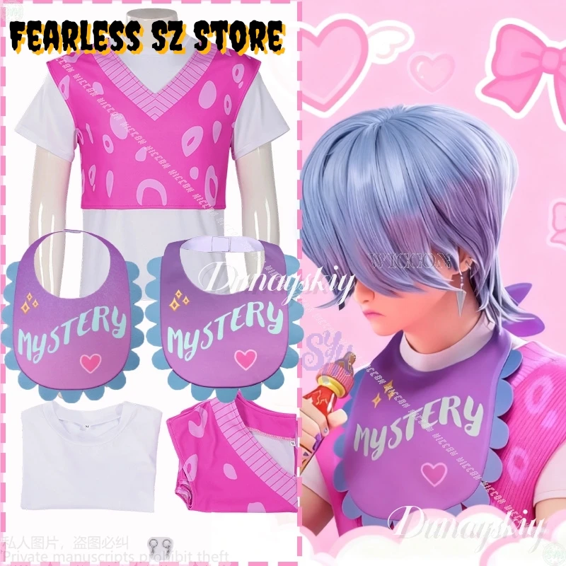 

Saja Boys Mystery Косплей Kpop Demon Аниме Корея Idol disfraz Розовый Белый Леопардовый Принт Короткий Топ Jirai Kei Парики Хэллоуин Вечеринка