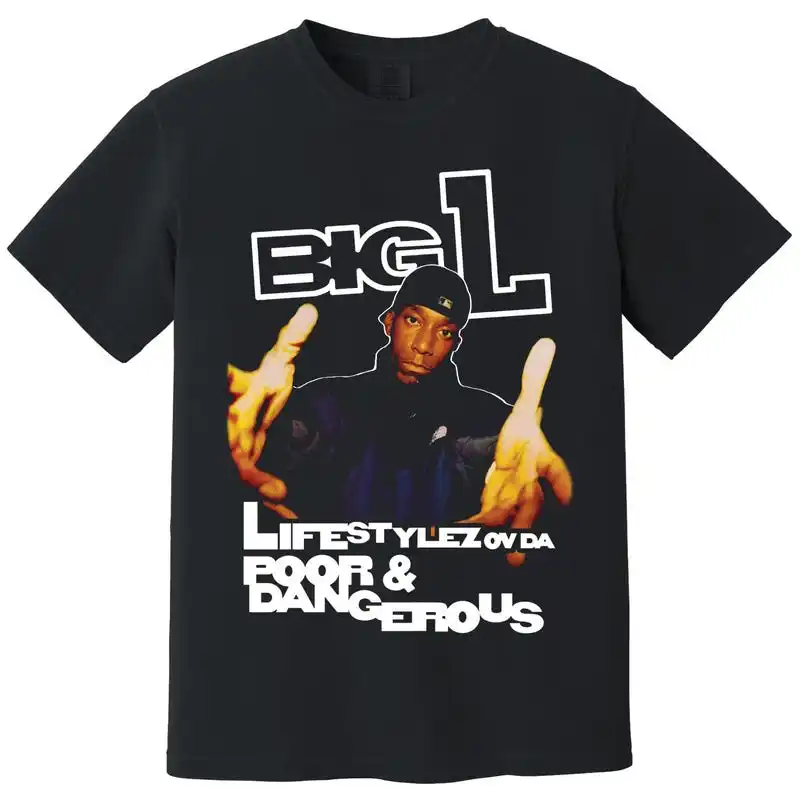 Big L T Shirt - Lifestylez Ov Da Poor & Dangerous - Golden Era Boom Bap 90s album cover art
