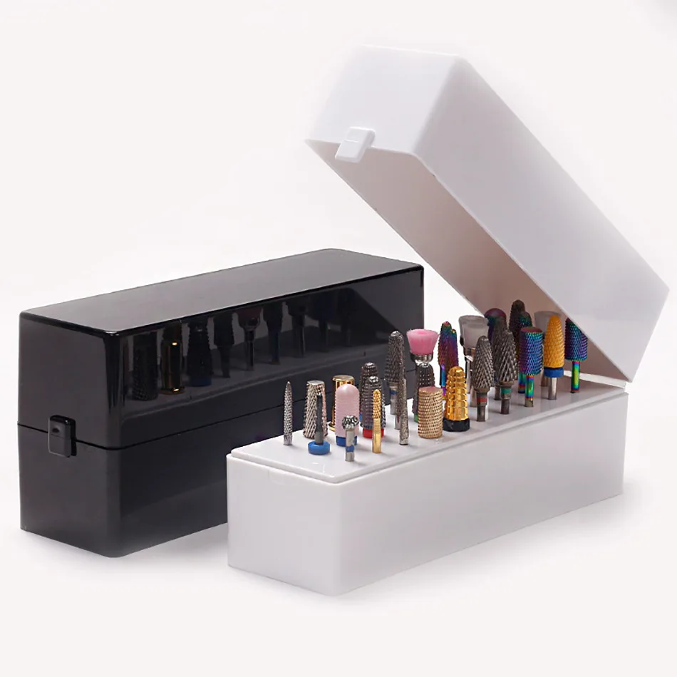 1 Packung Nagelbohrerhalter Staubständer Displayständer Tragbarer Aufbewahrungsbehälter Displayständer 30 Löcher Nail Art Werkzeugkasten – Detail 7
