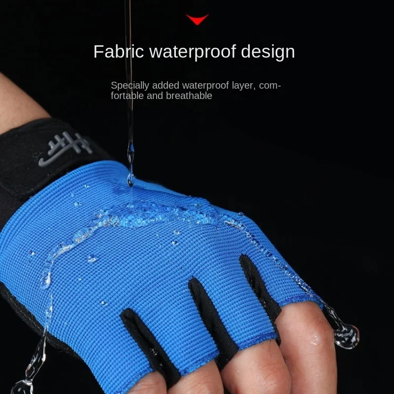 Unisex Angeln Handschuhe Nicht-Slip Atmungsaktive Ultradünne Wasserdicht Halb Finger Handschuh Camping Angeln Karpfen Ausrüstung Guantes De Pesca – Detail 13