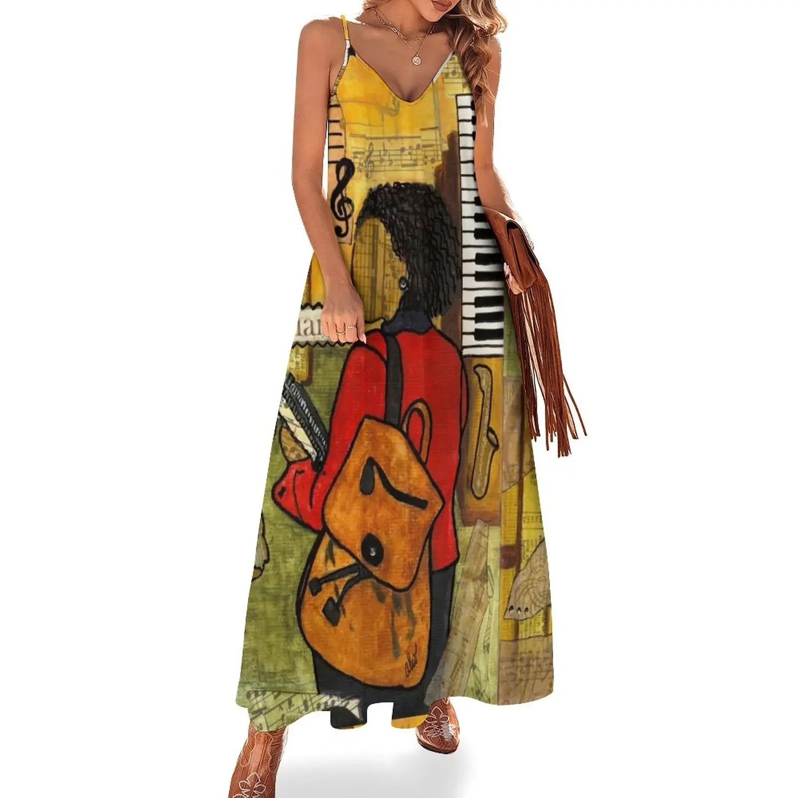 

Urban Music Student Sleeveless Dress chic and elegant evening dress summer women's dress 2025 Elegant gown clothes for woman