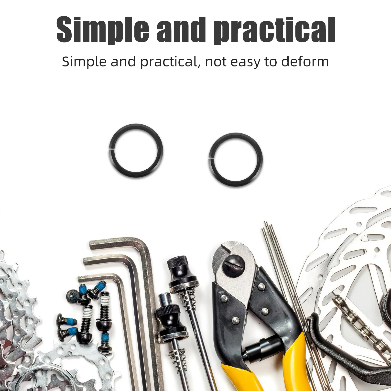 

4Pcs Aluminum Alloy Bicycle Headset Spacer Kit Tapered Fork Adapter Road Bike Front Fork Base Ring Open Crown Headset Spacers