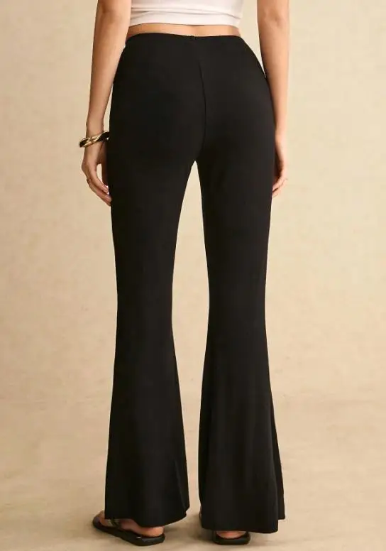 

Summer New Elegant and Fashionable Temperament Simple Solid Color Metal Button Decoration Low Waist Slim Fit Bell Bottom Pants