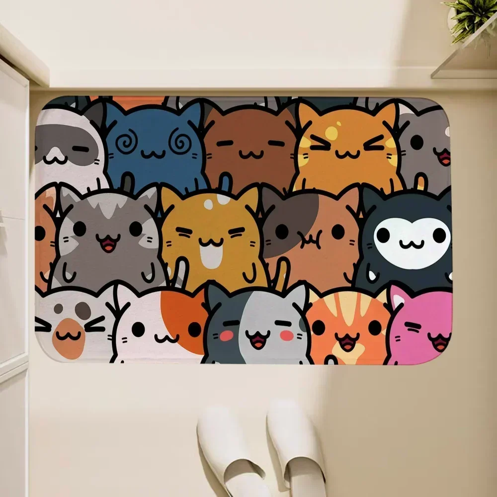 Kawaii Animal Cute Rug Carpets for Kitchen Absorbent Mat Bedroom Mats Hallway Carpet Doormat Entrance Door Home Decorations Rugs