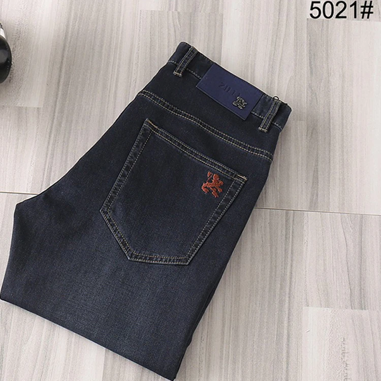 

Spring Summer New Sle Thin Denim Jeans Men's Station Danning Straight Leg Lightweight Luxury Briti Elastic Casual Jeans