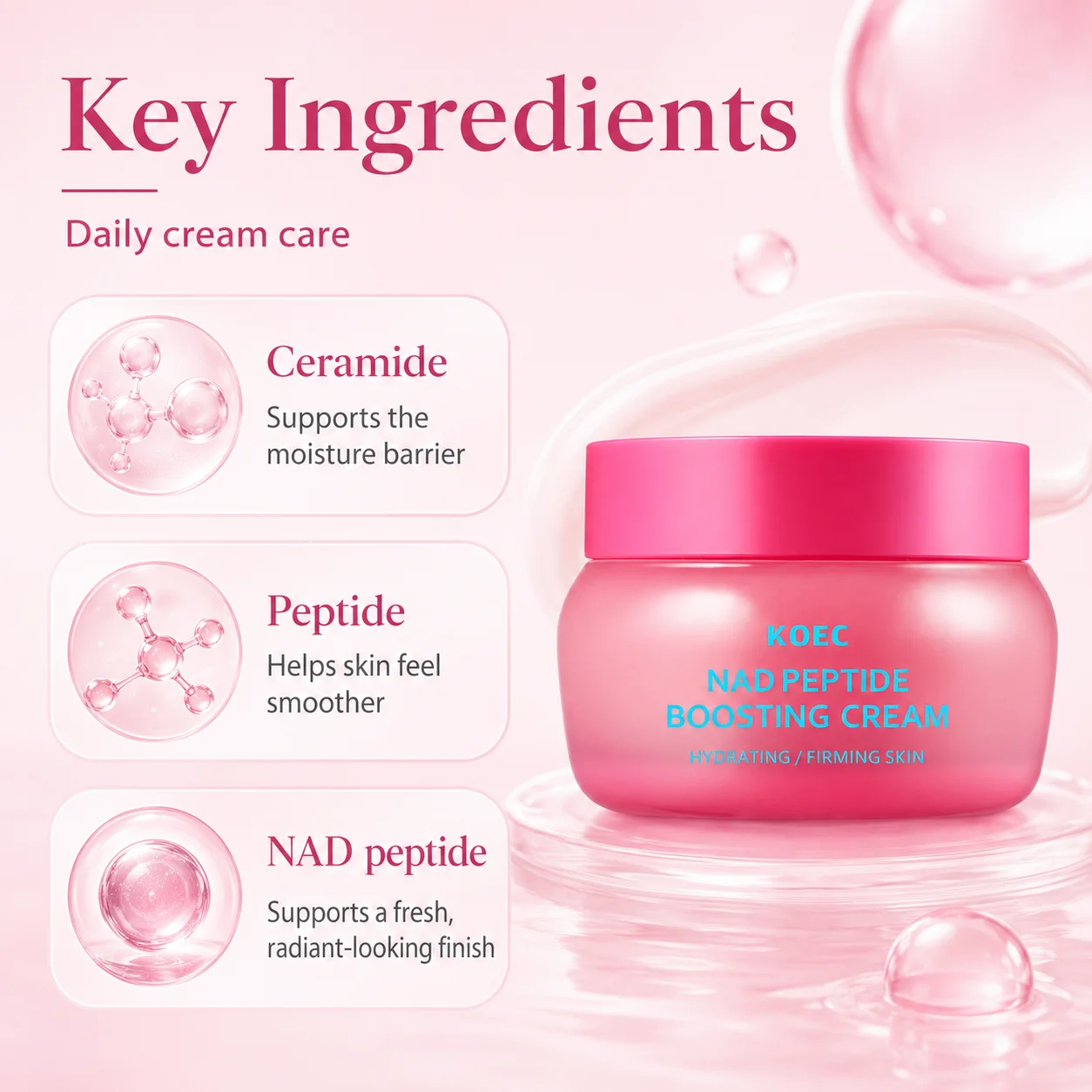 KOEC NAD Peptid-Booster-Creme, – Ceramide Moisturizer Bewertung und Preis