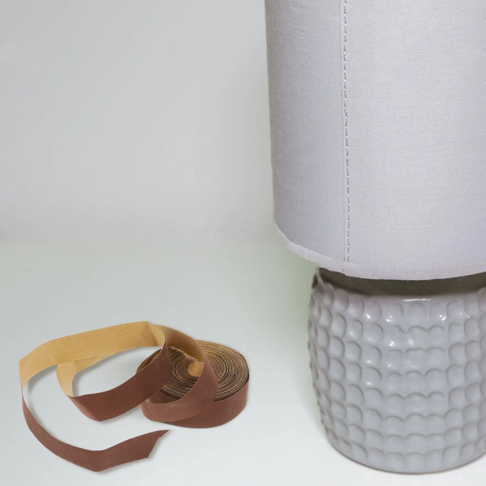 1 Roll Lampshade Edging Strip Self Adhesive Cloth Banding Decorative Cover Protect Lamp Shade Edges Fabric Tape DIY Table Lamp