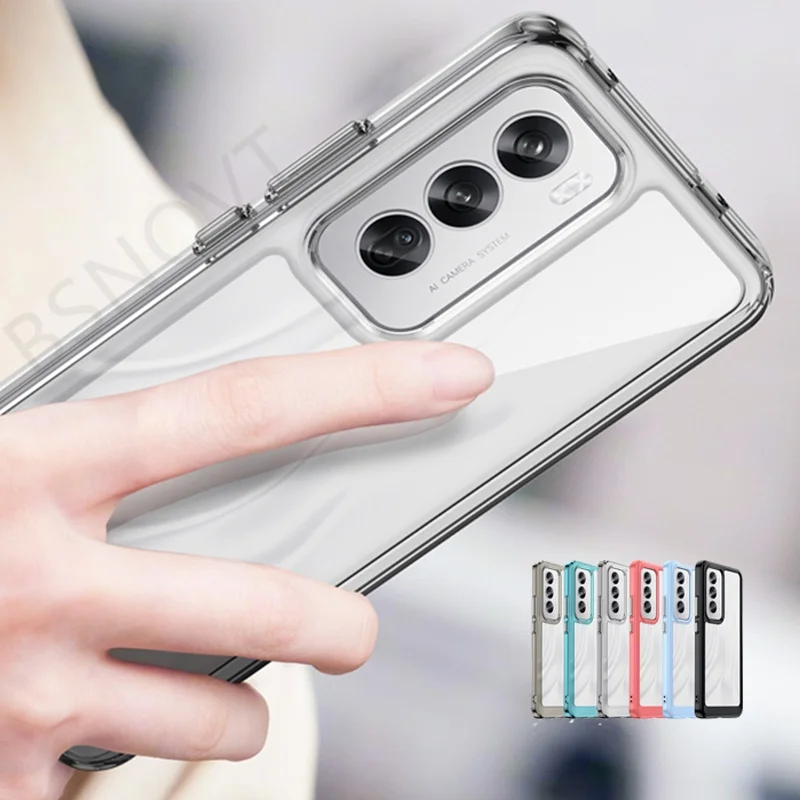 For Reno 12 Case Cover OPPO Reno 12 Capas Phone Bumper Back Armor Clear Transparent Multicolor For Fundas OPPO Reno 12 Reno12