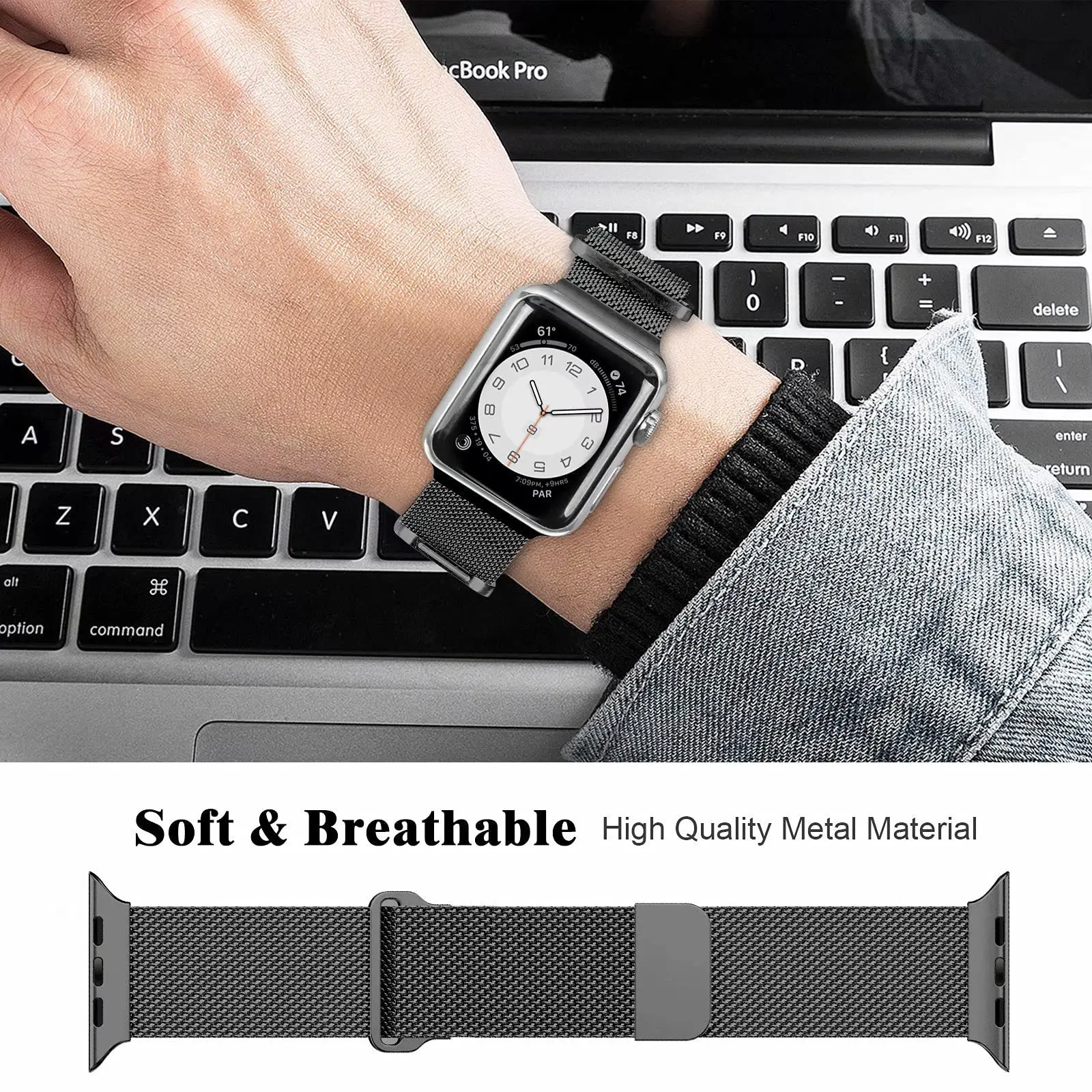 Case+Milanese Loop For Apple Watch Band 49mm 44mm 45mm 42mm 41mm 40mm Metal Magnetic bands iwatch Series 9 8 7 6 5 4 3 SE Strap
