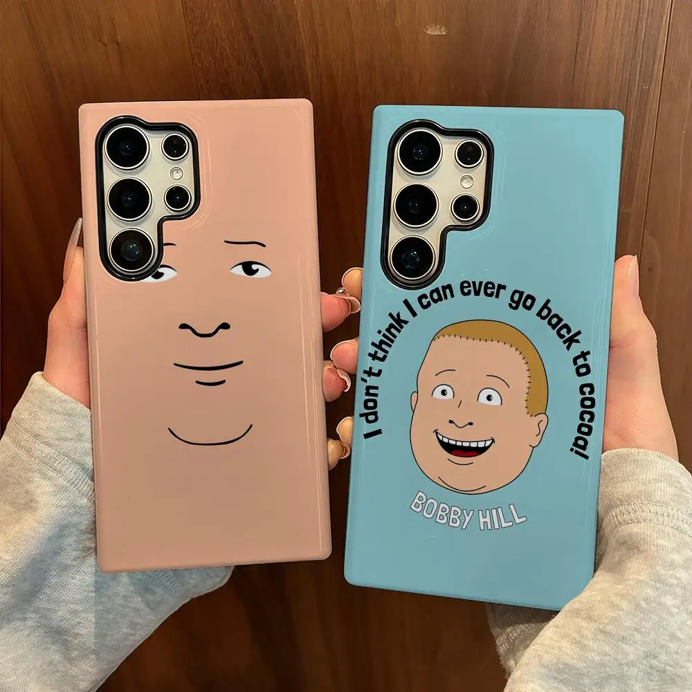 

Cartoon K-King of the H-Hill Phone Case For Samsung S25 Film Shell Luxury GalaxyS24Ultra 23plus S22 21 A56 Double layer Cover