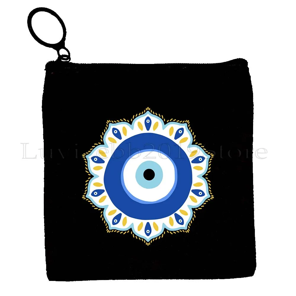 التركية ماجيك نزار اليونان الأزرق عين الشر همسة تميمة اليونانية ماندالا المرأة حقيبة قماش قنب محفظة نسائية للعملات المعدنية مفتاح حافظة حقيبة محفظة سستة الحقيبة
