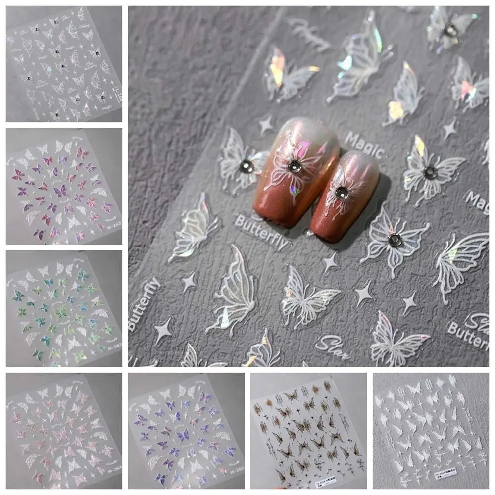 Crystal Stickers Butterfly Nail Stickers Manicure Ornaments DIY Nail Charms Butterfly Nail Art Decorations Nail Supplies