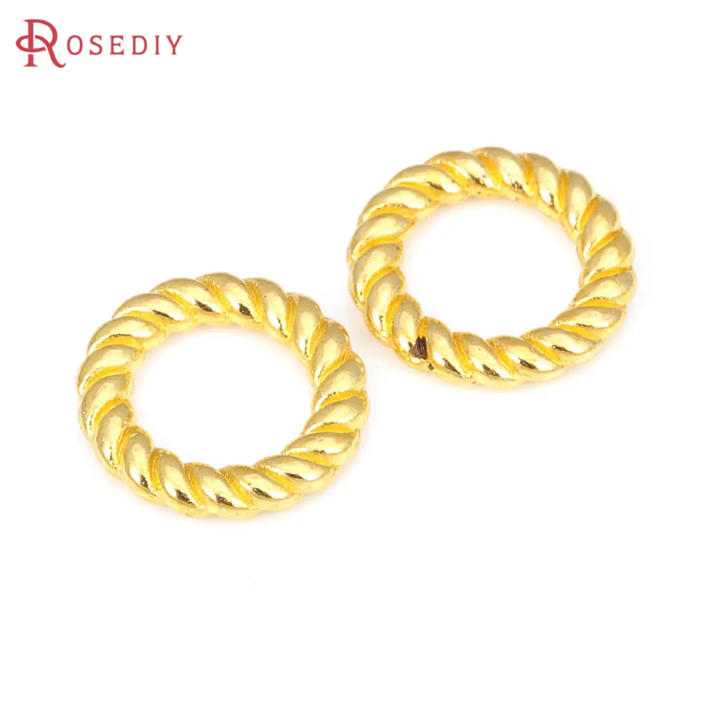 100PCS Antique Bronze Zinc Alloy Twisted Closed Rings Connect Charms Diy Jewelry Making Supplies Earrings Accessories for Women