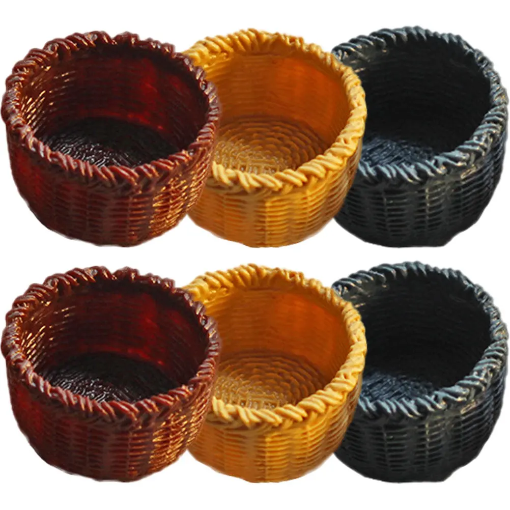 Miniature Basket Set 6 Pieces Decorative Storage Accessories for Mini House Crafts and Kids Projects