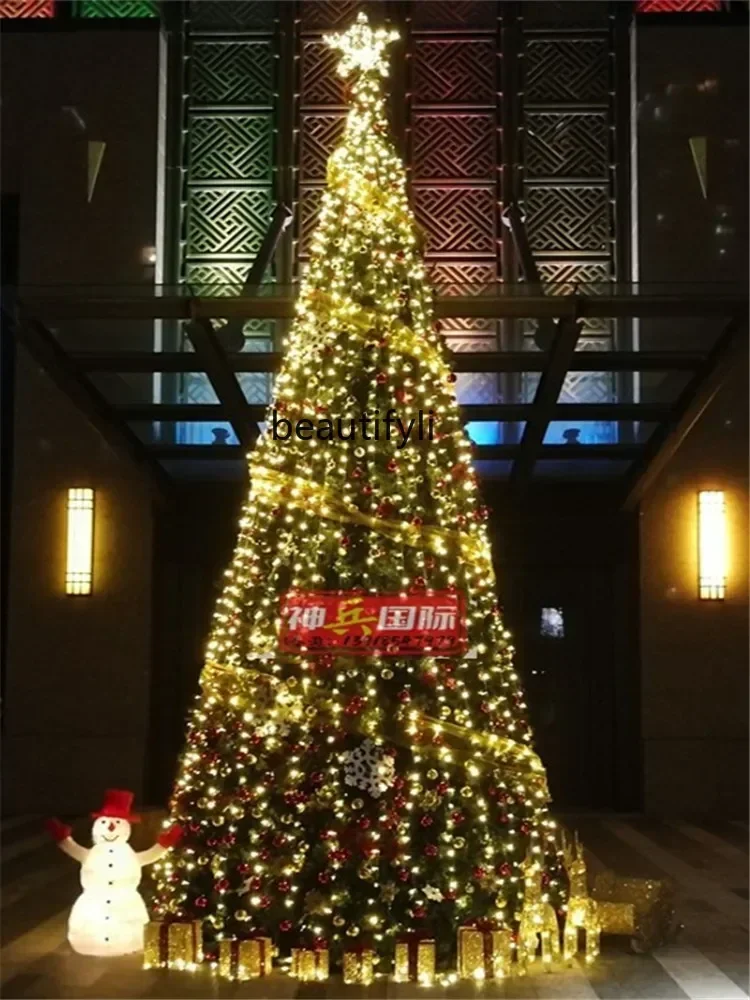

YH Large Christmas tree 5m 6/7/8/9m Christmas outdoor decorative tree 10/12m 3-4m steel frame C56