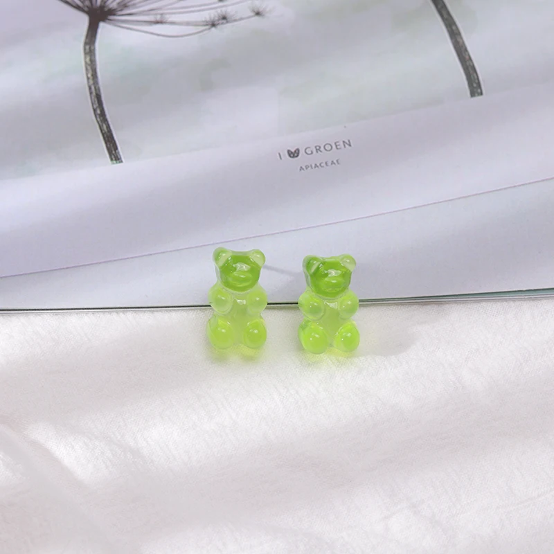 Grüne Farbe Tier Schmetterling Gummibärchen Frosch Ohrringe für Frauen Brincos Getränke Wolke Blume Sommer Hochzeit Schmuck Geschenke – Detail 17