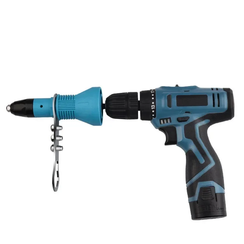 Pistola de rebite elétrica, porca de inserção de rebite, broca de tensão 2.4mm 3.2mm 4.0mm 4.8mm, ferramenta sem fio, adaptador de rebite, kit de