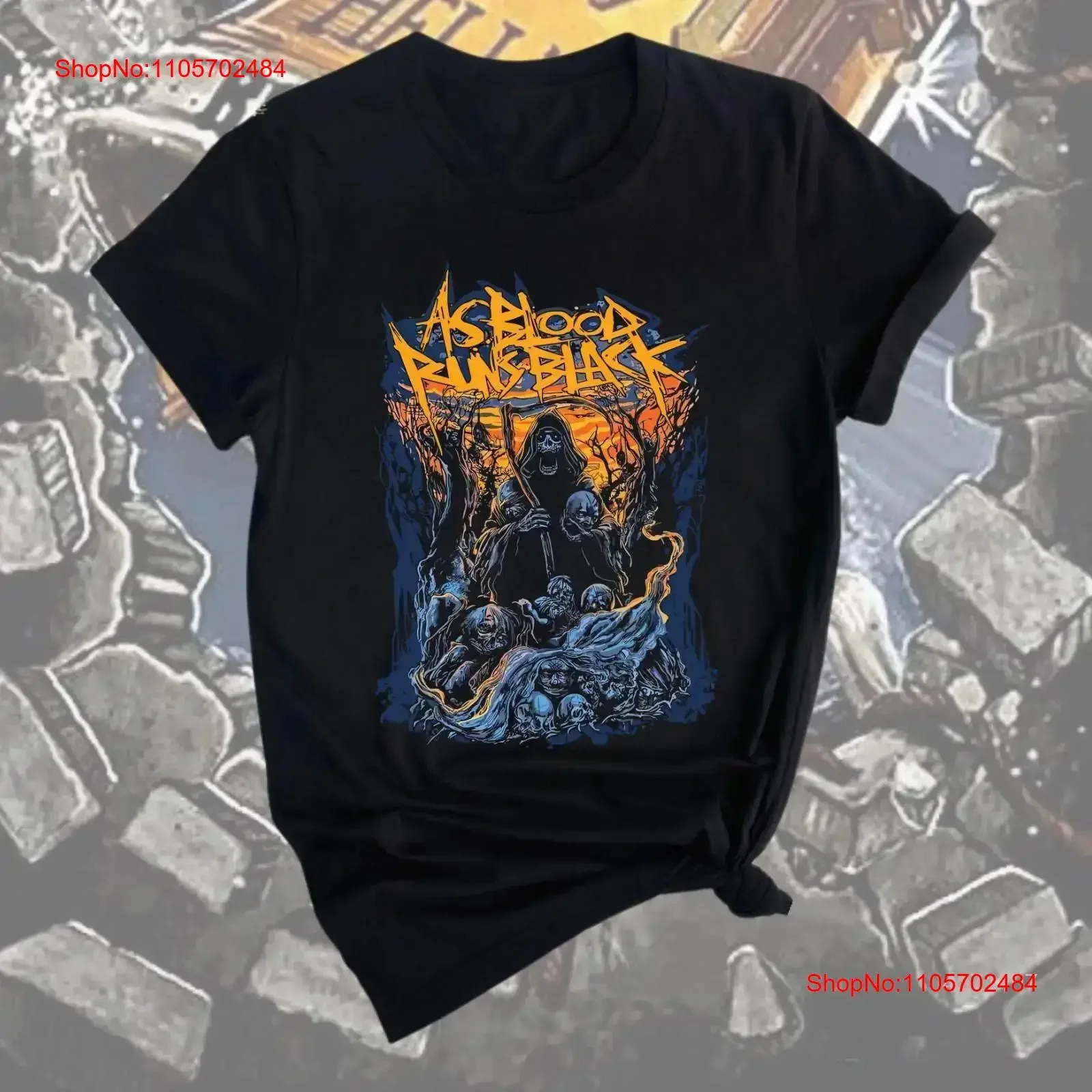Rise of the abyss A brutal T Shirt design inspired by crushing soundscapes and dark aesthetic As Blood Runs Black vintage