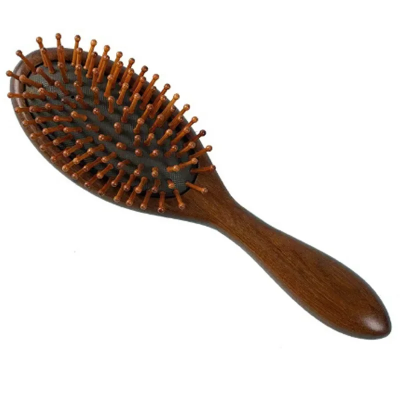 빗 Golden Silk Green Sandalwood Air Bag Comb Air Cushion Anti Static Massage Wood Comb Curly Hair Comb Brush Hair Curly Hair