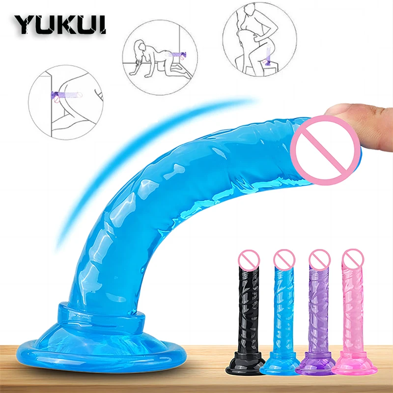 Erotic Soft Jelly Dildo Sex Toys for Woman Couples Anal Butt Plug Realistic Penis Strong Suction Cup Toy for Adult G-spot Orgasm