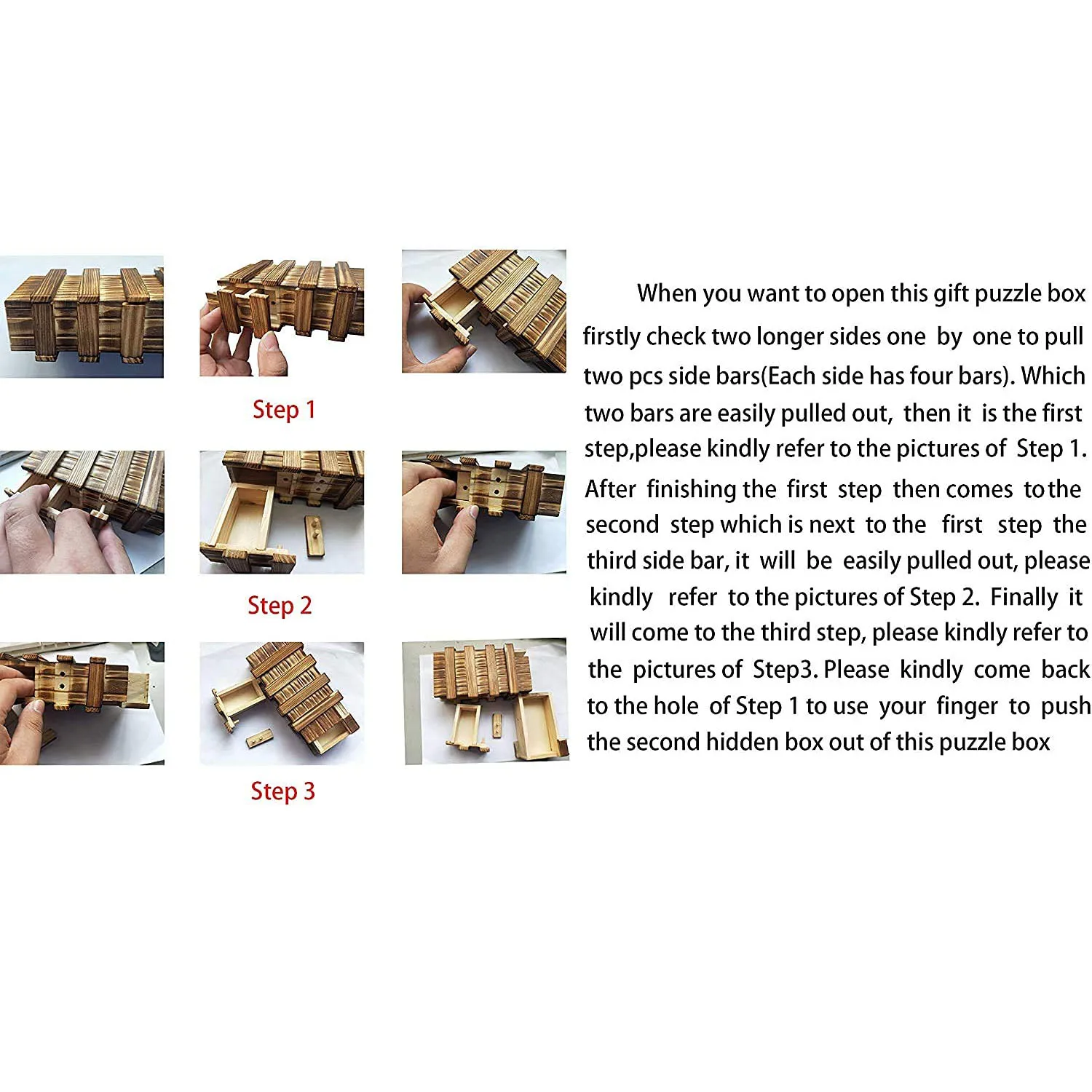 Handmade 3D Disguised Safe Box Teaser Wooden Key Box Puzzle Magic Gift Box Game Box with Extra Secure Secret Drawer IQ Toys