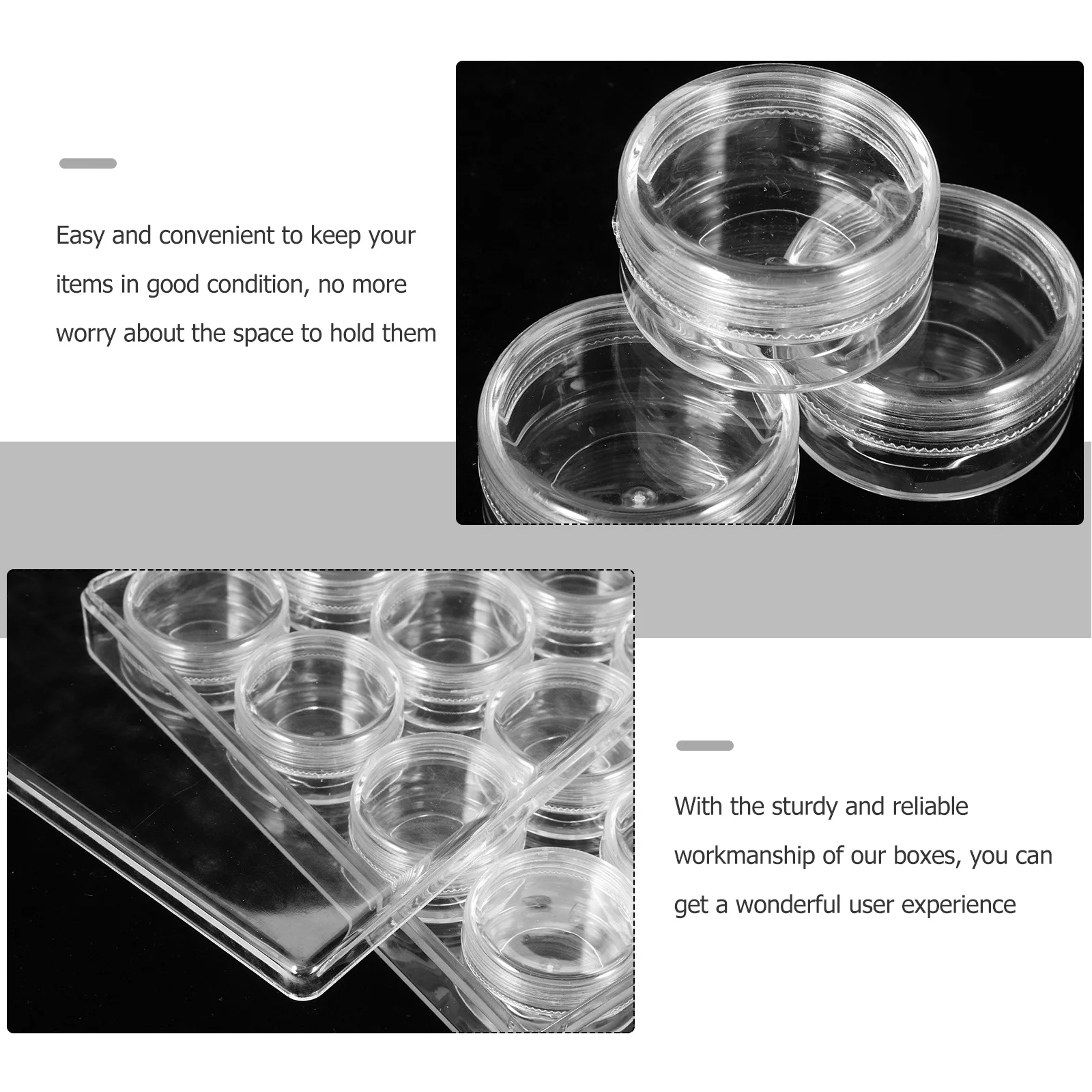 

1Set Beads Storage Boxes Organizer Large Capacity Jewelry Box Holder Easy Carry Compact Bead Storage Container