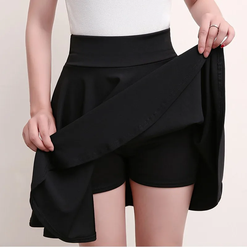 Sexy A-word Skirt Square Dance In The Long Skirt Half-fold Anti-walking Light 45CM Poncho Skirt Black Skirt Womens Plus Size