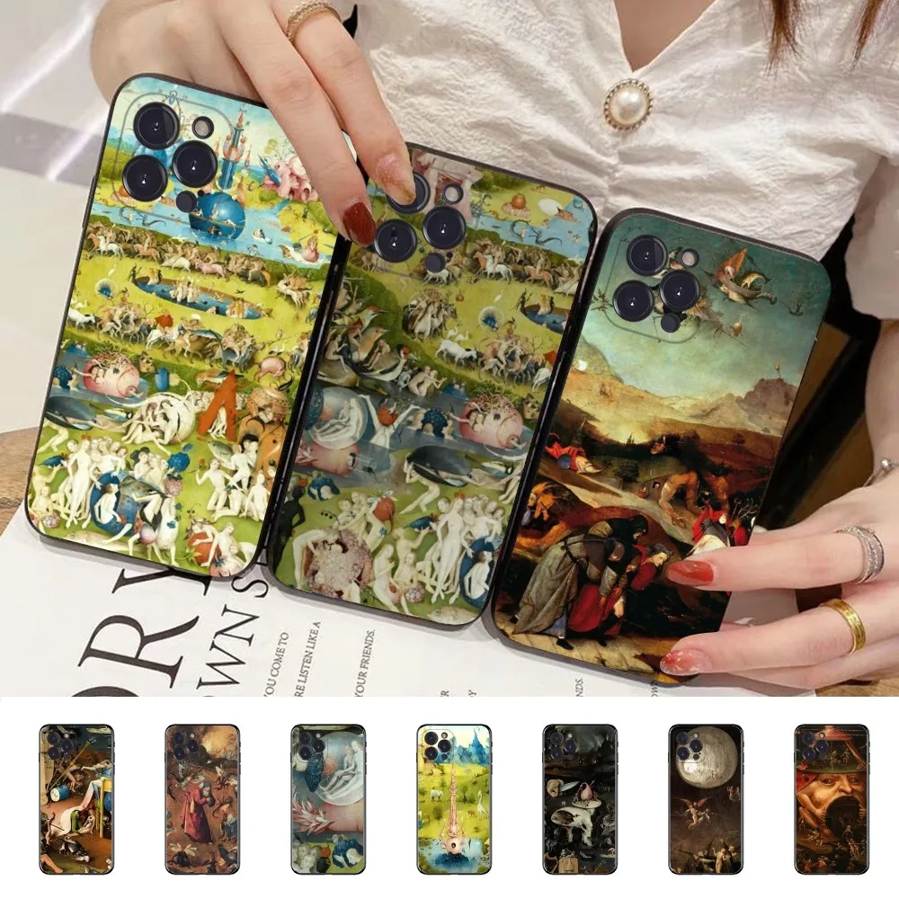 Hieronymus Bosch Art Painting Phone Case for iPhone 8 7 6 6S Plus X SE 2020 XR XS 14 11 12 13 Mini Pro Max Mobile Case