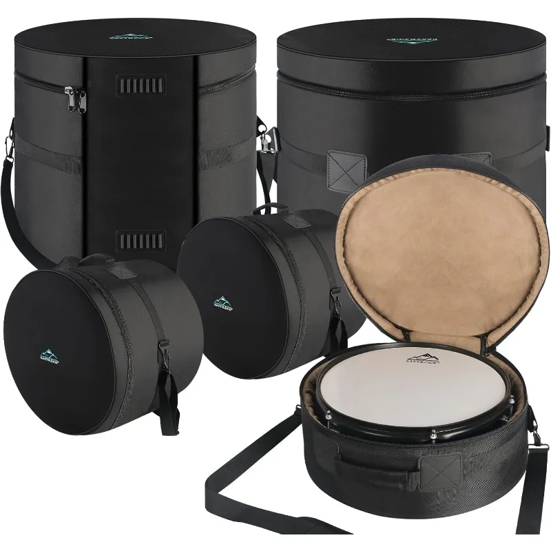 

Набор барабанных пакетов из 5 предметов для тома 12 дюймов, тома 10 дюймов, малого барабана 14 дюймов, напольного тома 16 дюймов, бас-барабана 22 дюйма, футляры для барабанов (5 шт.)