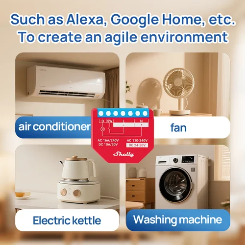 Imagen 2 del producto Shelly Plus 1PM Smart Home Life WiFi relé interruptor Control y medida consumo de energía rango de electrodomésticos equipo de oficina
