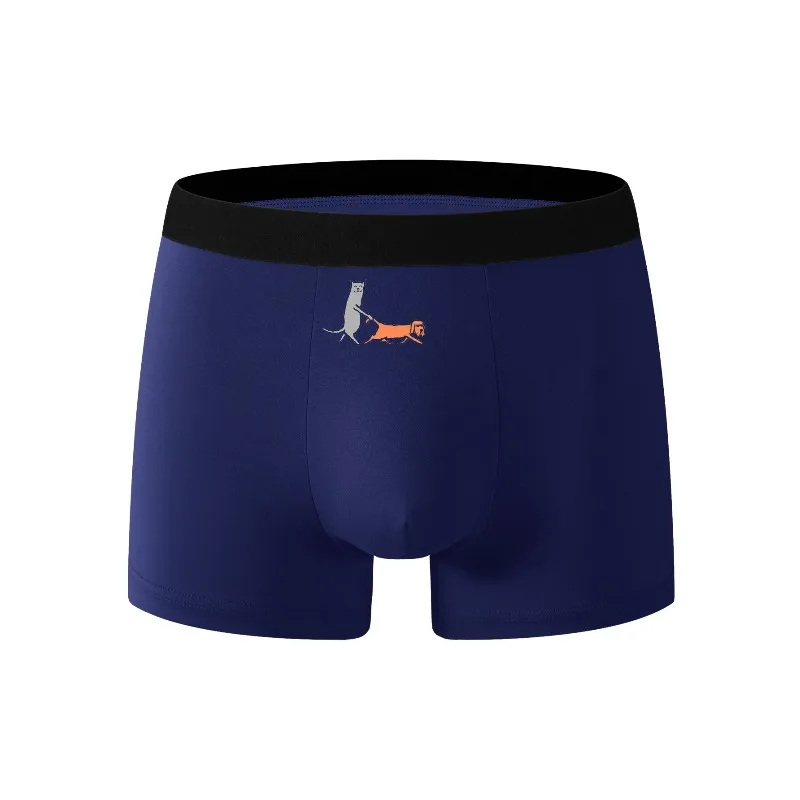 2025年夏新作メンズ下着 快適シンプル 猫と犬柄 ぴったりフィット ボクサーショーツ 速乾性