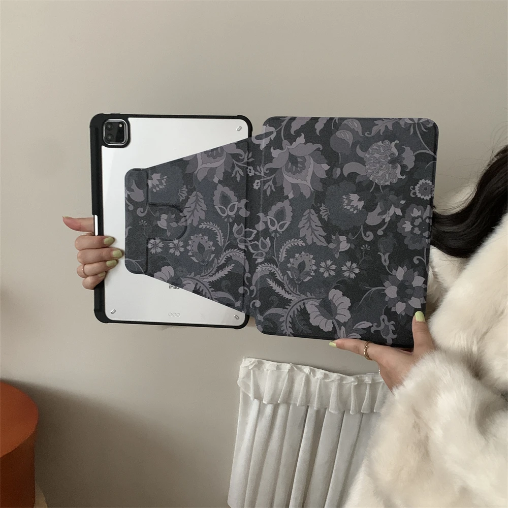 

Baroque Flowers For iPad 2024 2022 Air Pro 11 12.9 13 M4 M2 Case 9.7 10.2 5th 6th 7th 8th 9th 10th Gen Cover Air 3 4 5 10.9 inch