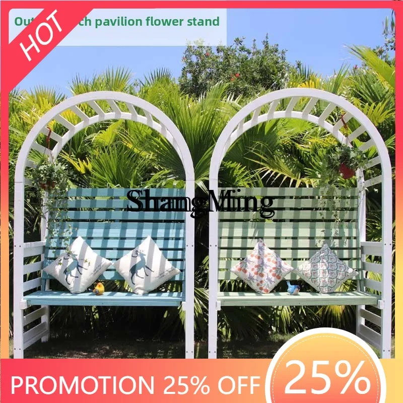 

CL Garden Villa Patio Balcony Back Chair Outdoor Simple Solid Wood Double Chair