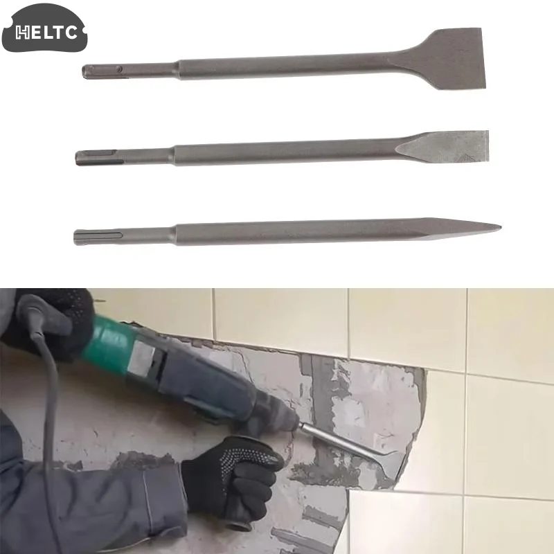 3Pcs SDS-Plus Shank Chisel Set For Rotary Hammer Drills Masonry Concrete Drill Bit Kit Include Point Flat Scaling Chisels