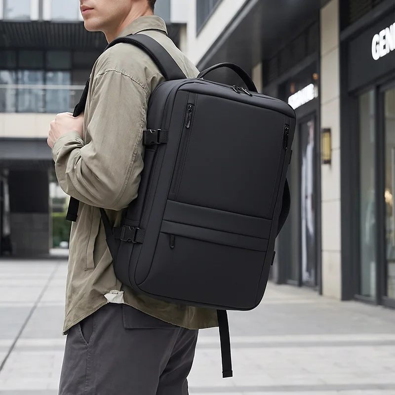 Expandable Laptop Backpack for College Men,Wet/Dry Separation Business Travel Bag,Large Capacity Waterproof Commuter