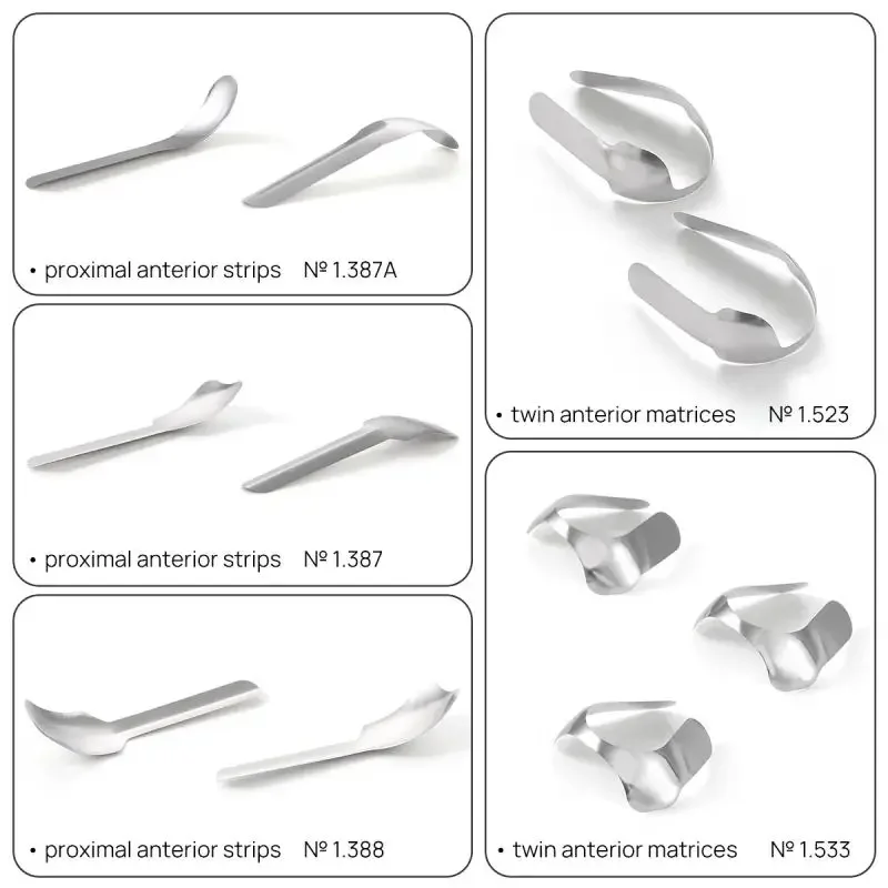 Dental Matrix Bands Anterior Proximal Strips Sectional Contoured Matrices Large Small Twin Dentistry Restoration Materials