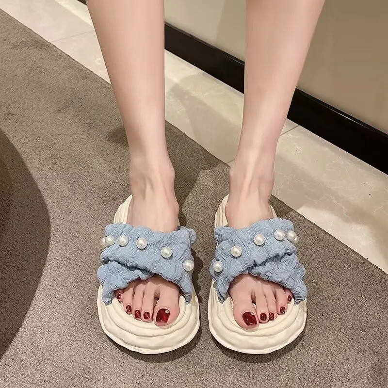 

Женские шлепанцы Fairy Wind Pearl 2026: летние сандалии на толстой подошве для дома и улицы, пляжные тапочки