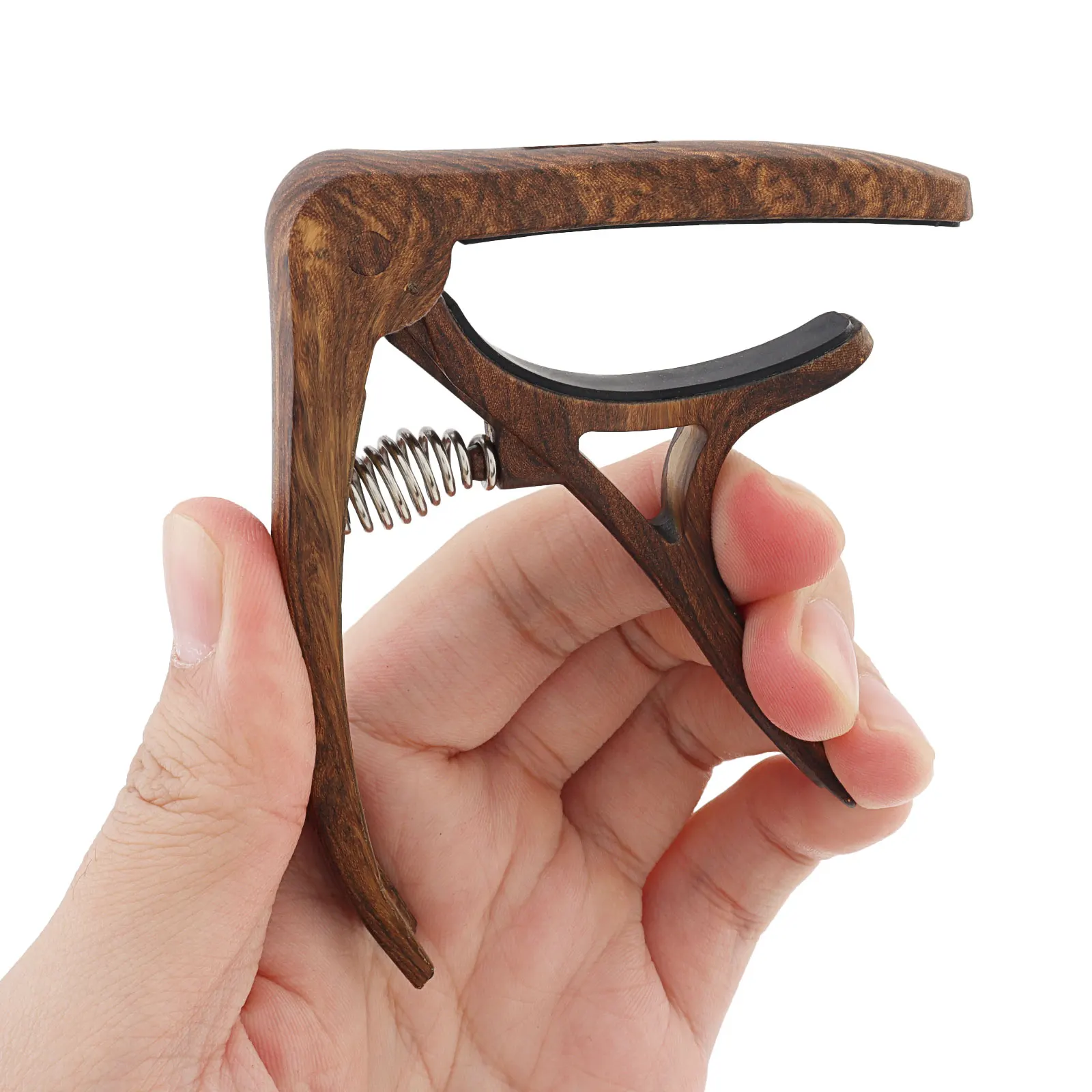 2개입 모조 나무결 기타 카포 어쿠스틱 일렉트릭 기타 밴조 만돌린 우쿨렐레 카포 피크 홀더 핀 풀러