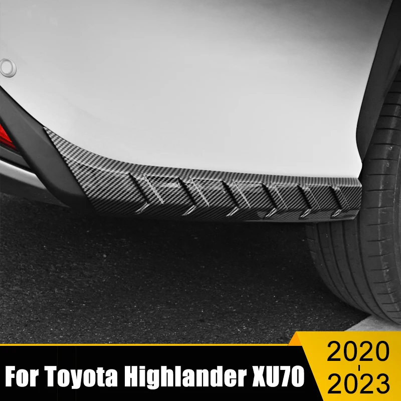 

ABS Car Rear Bumper Side Cover Molding Trim Stickers Accessories For Toyota Highlander XU70 Kluger 2020 2021 2022 2023 Hybrid