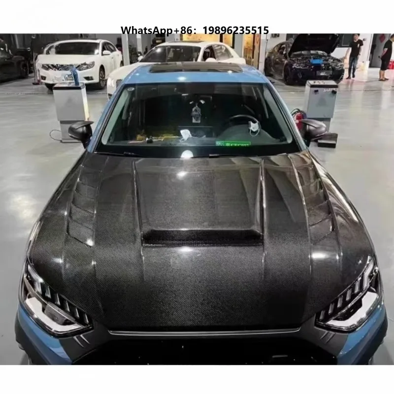 Factory price high carbon fiber material front engine hoods for 2014-2025  A4 RS4 S4 B9 B9.5 to SD-Style carbon bonnet cover
