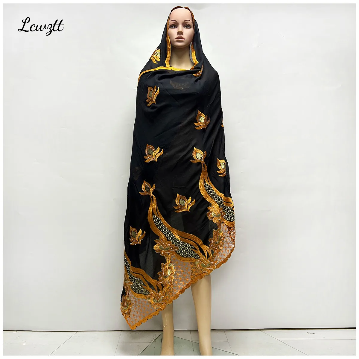 

2023 New African Women Scarf Soft Cotton Hollow Out Devise Scarf Dubai Isalmic Scarf Embroidery Muslim Hijab for Shawls Wraps