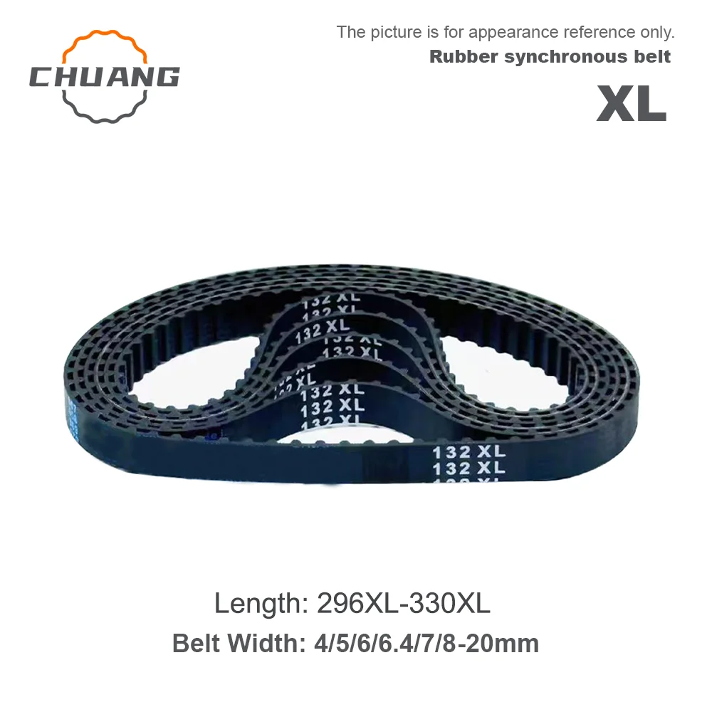 

XL Timing Belt number 296XL~330XL Width 4/5/6/6.4/7/8/9/10/12/12.7/15/18/19/20mm XL Rubber Closed Loop Synchronous Belt