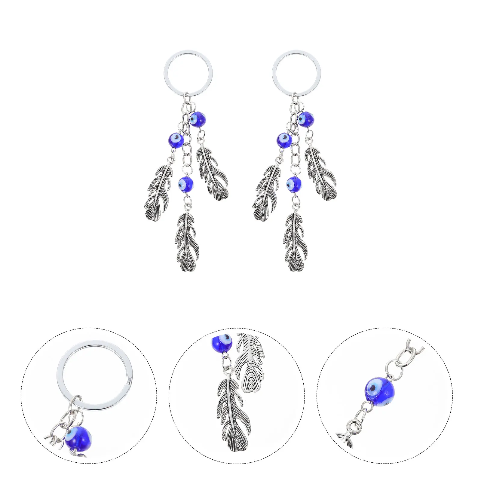 

2 Pcs 's Eye Key Chain Pendant Hanging Charm for Backpack Ornament Purse Decorations Cute Accessories Luggage