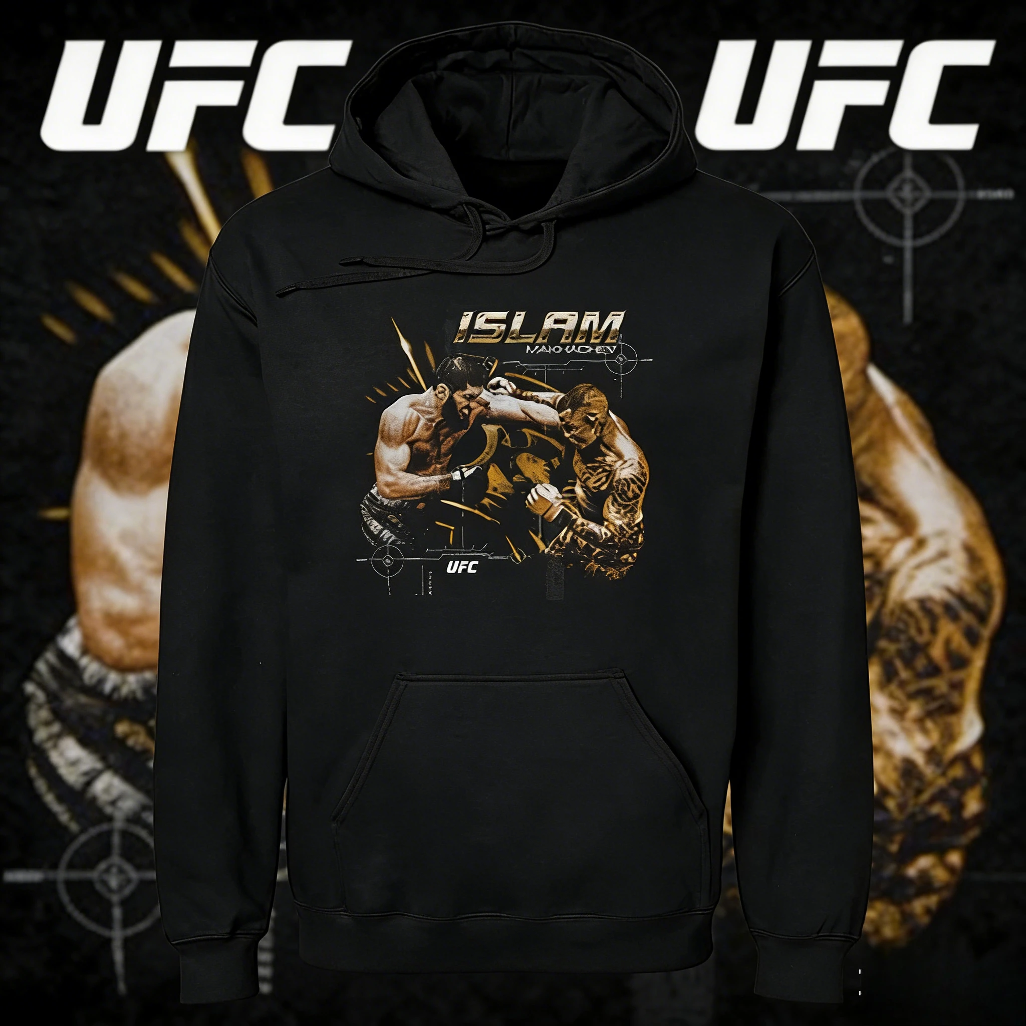 UFC الإسلام Makhachev تحت عنوان مقنعين البلوز 2025-26 الخريف/الشتاء القطن الخالص فضفاض البلوز مناسبة لكل من الرجال والنساء