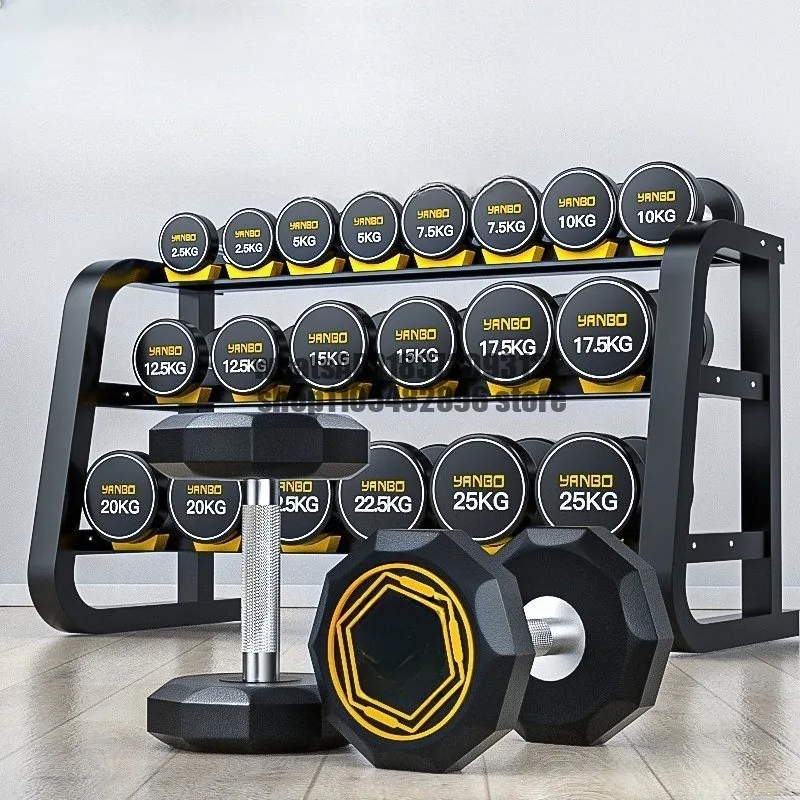 Men's home gym plastic pure steel complete set of dumbbell rack