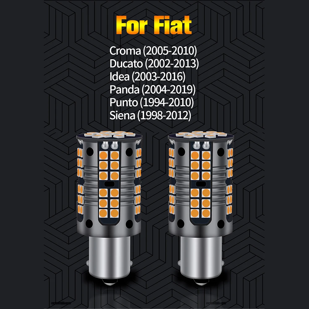 2pcs LED Turn Signal Light Blub Lamp Canbus PY21W 7507 BAU15S For Fiat Croma Ducato Idea Panda 2004-2019 Punto Siena 1998-2012